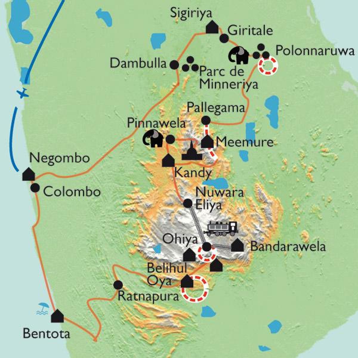 Šri Lanke mapu sigiriya
