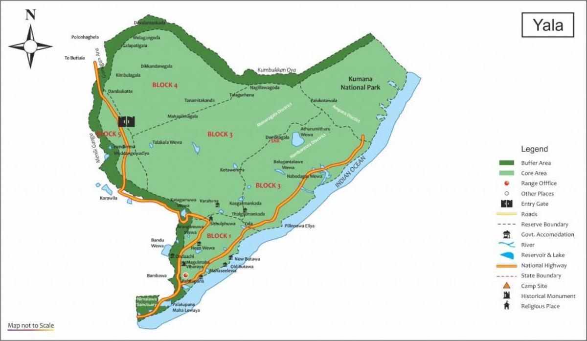 mapa yala Šri Lanke