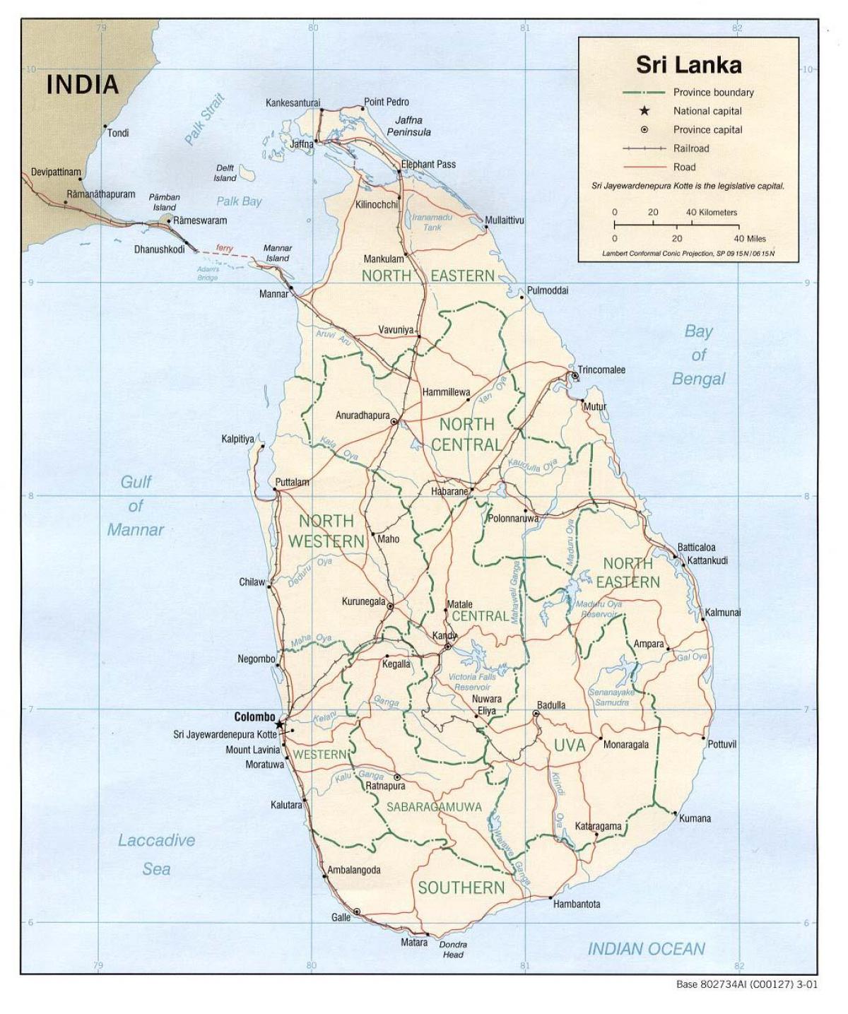 Šri Lanke autobus mapu