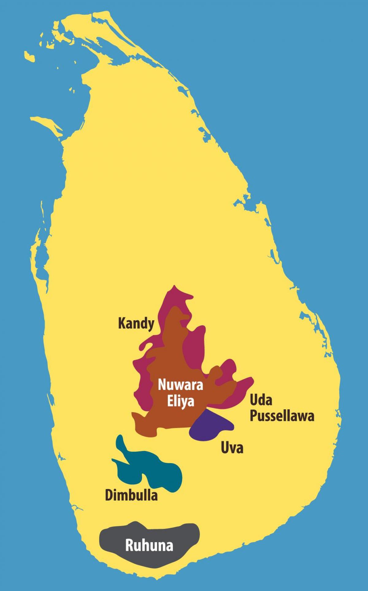 karta iz Šri Lanke čaj plantažama