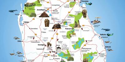 Turističke mjesta u Šri Lanke mapu