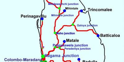 Vozove u Šri Lanke mapu