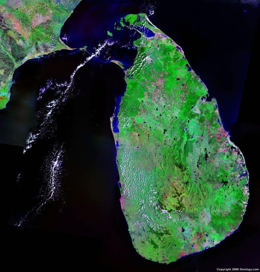živim satelitske karte iz Šri Lanke