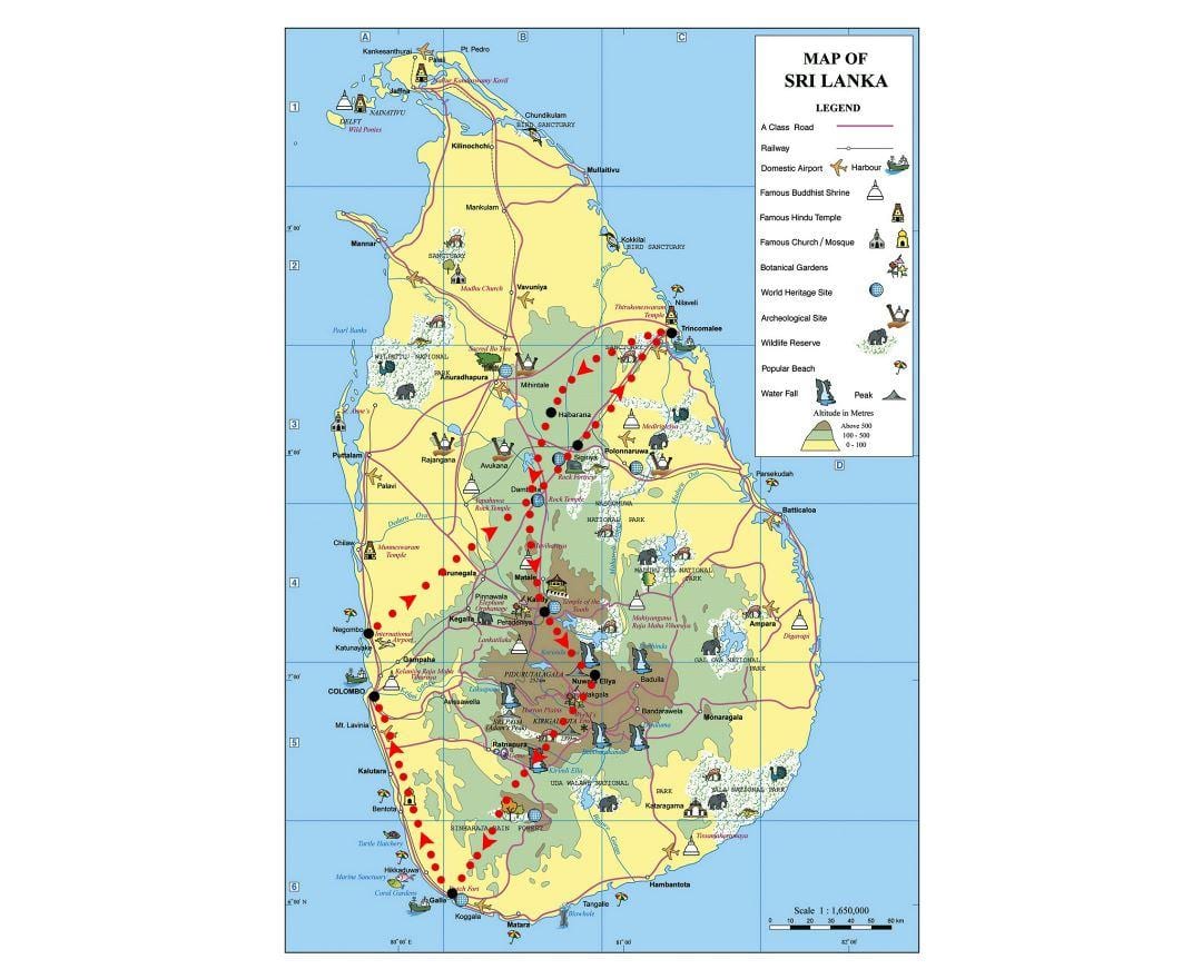 mapa simbole u Šri Lanke