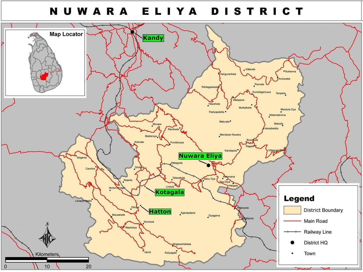 mapa riverston Šri Lanke