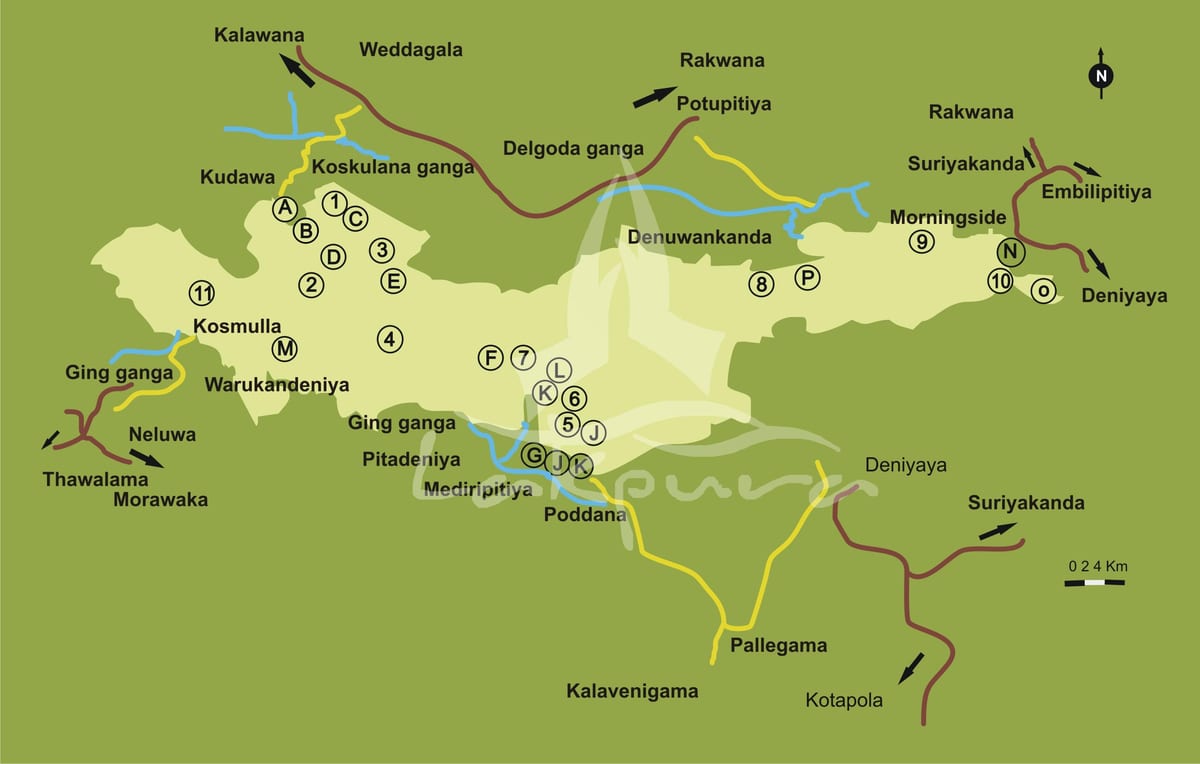 mapa sinharaja Šri Lanke