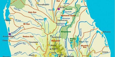 Karta iz Šri Lanke geografiju