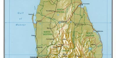 Mapa puteva, sa Šri Lanke kilometara