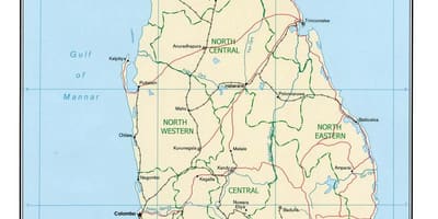 Mapa kraj svijeta Šri Lanke