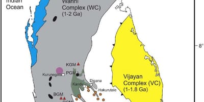 Mapa minerale u Šri Lanke